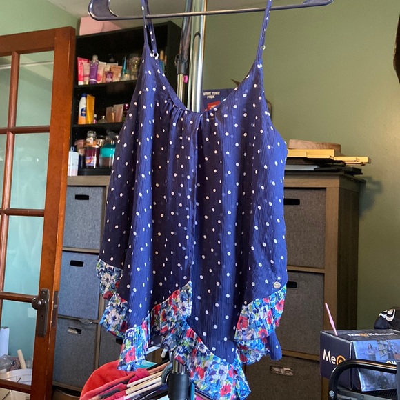 Navy, polkadotted tank top - Picture 1 of 3